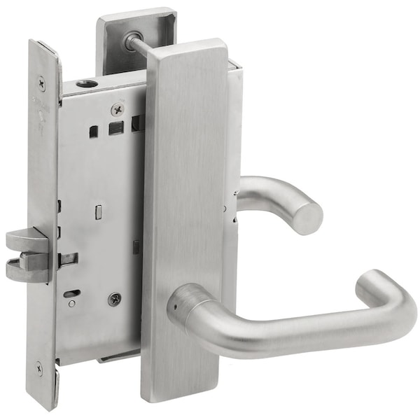 Schlage Grade 1 Passage Latch Mortise Lock, 03 Lever, L Escutcheon, Satin Chrome Finish, Field Reversible L9010 03L 626 - main